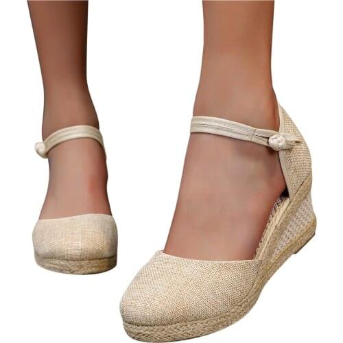 SAGACE Fashion Zapatos De Mujer 2021 Womens Shoes Wedge Sandals Breathable Slip-on Outdoor Leisure Wedges Sandals