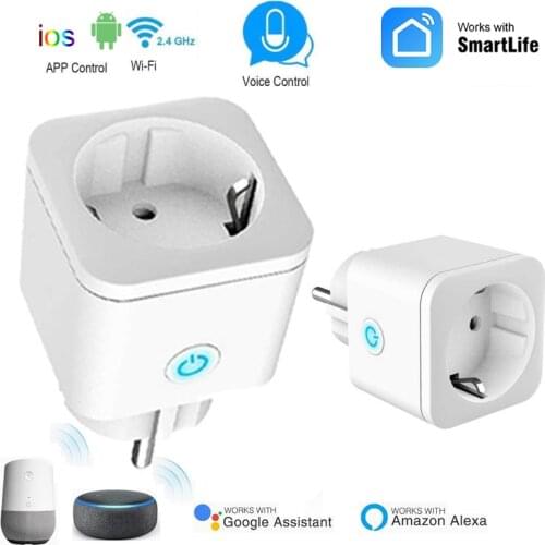 Smart Plug WiFi Socket EU 16A Timing Fuction Automation Module Smart Life APP Control Works With Alexa Google Assistant QBMY
