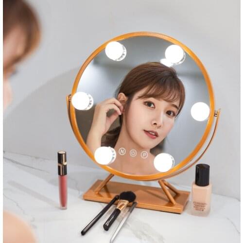 Hollywood Style Lighted Makeup Mirror with Lights Cosmetic Beauty Vanity 6x3W Dimmable led Bulbs Magnifying gift for girl friend