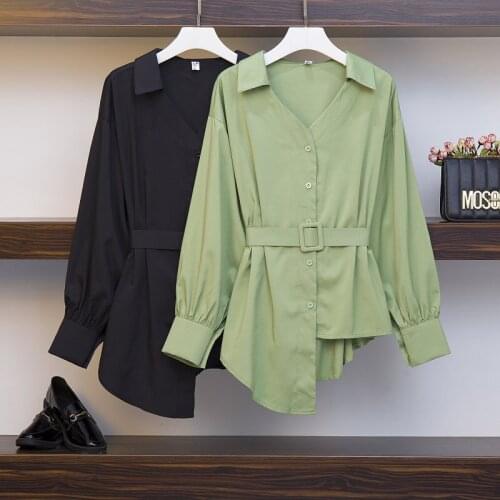 Shopping malls off the shelf discount clearance large womens spring irregular solid color shirt waist dress