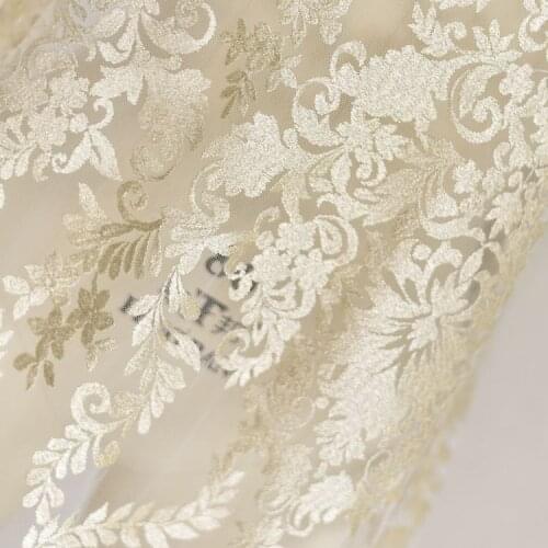 Tulle lace embroidery flower gold fabric fashion lace for dress