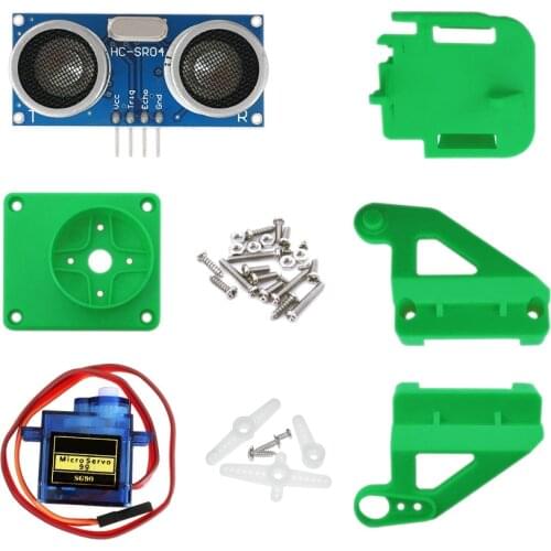 1pcs Ultrasonic Module HC-SR04 + 1pcs SG90 servo motor +1pcs servo holder for arduino robot car (optional colors )
