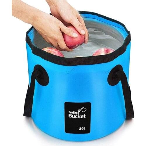 Lvju Easily Carry Food Grade Folding Bucket, Pail For Camping,Traveling, Fishing, Gardening, Car Washing, Hiking
