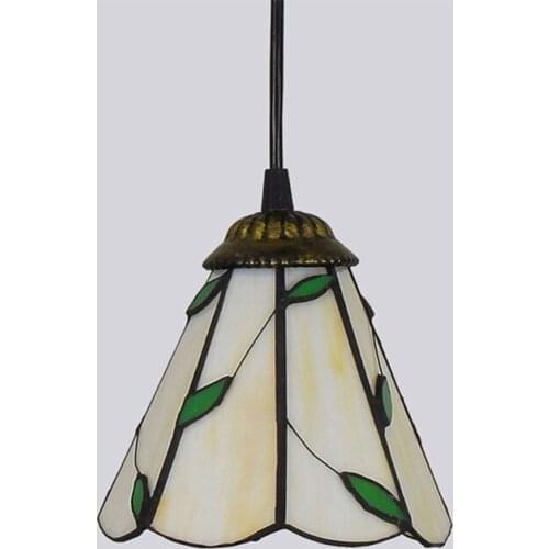 Vintage Tiffany Pendant Lamps Nordic Baroque Stained Glass Pendant Lights Home Decor Light Fixtures Leaf Art Glass for Bar Hotel