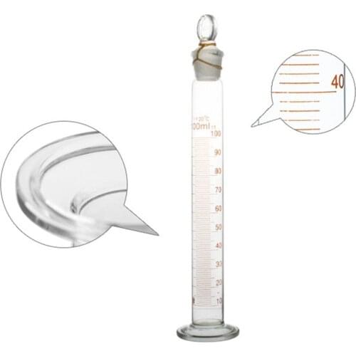 High quality100ml Laboratory Measuring cylinder with Stopper and Scale High borosilicate 3.3 Glass Measuring Cup Lab Supplies