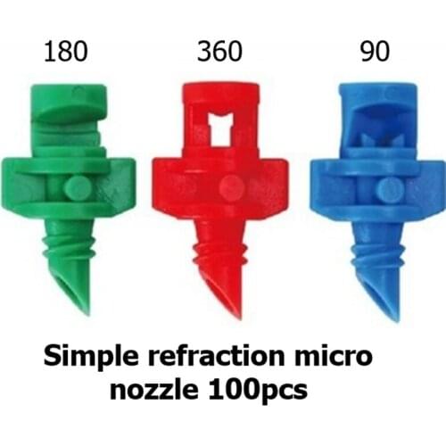 100pcs Simple Refraction Micro Nozzle / 90 180 360 Sprinkler Garden Atomizing Irrigation Spraying Watering Dripper Dripping