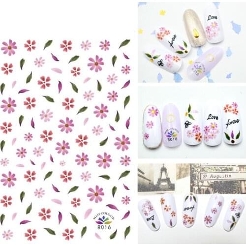 3D Nail Sticker Autumn Fashion Small Compact Adhesive Sticker Blooming Flower Petal Stickers for Manicure Nail Art Decoration