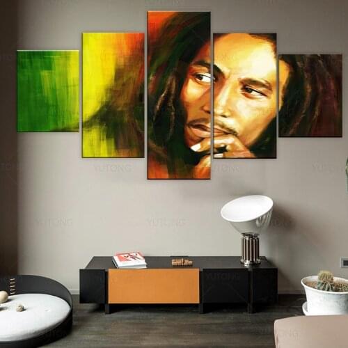 5 Panel HD Print Singer Bob Marley A lalala long wall posters Print On Canvas Art Painting For home living room decor