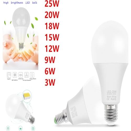 5Pcs/Lot LED Bulb Lamp E27 E14 220V Energy saving lamp Light 3W 6W 9W 12W15W18W20W25W High Brightness Lampada Bombilla Spotlight