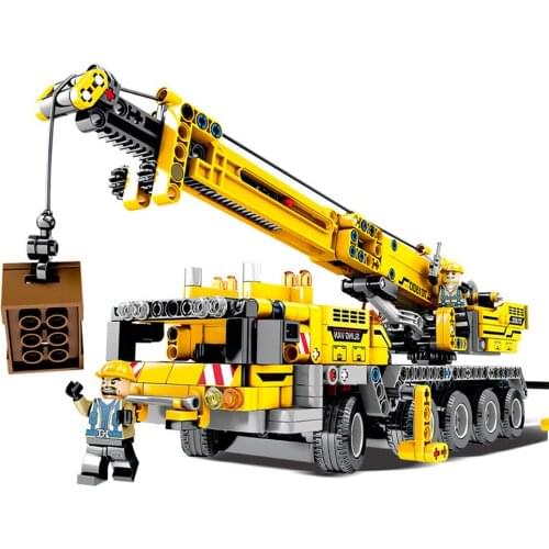 665Pcs Science Technic Educational Building Blocks Toys For Kids Boys 6Year DIY Birthday Present Engineering Lifting Crane Model