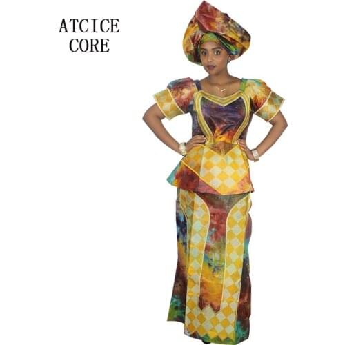 African dresses for women 100% COTTON NEW AFRICAN FASHION DEISGN BAIZN RICHE EMBROIDERY african clothes DP126