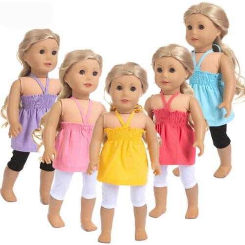 Doll Clothes Accessories 5 style choose 1pcs Casual Suit Fit 18Inch American&43CM New Born Baby Doll DIY Gift`s Toy