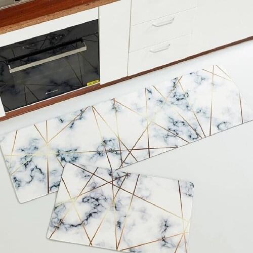 Alfombra Nordic Simple Marble Kitchen Carpets Oil Proof Slippery Floor Mats Household Waterproof Strip Home Bedroom Decor Rugs