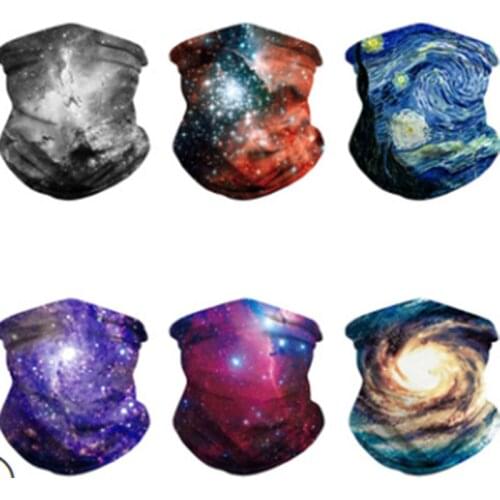 Multiway Outdoor Bandana Men Women 3D Starry Sky Printing Climbing Hiking Cycling Fishing Windproof Protection Halloween Scarf