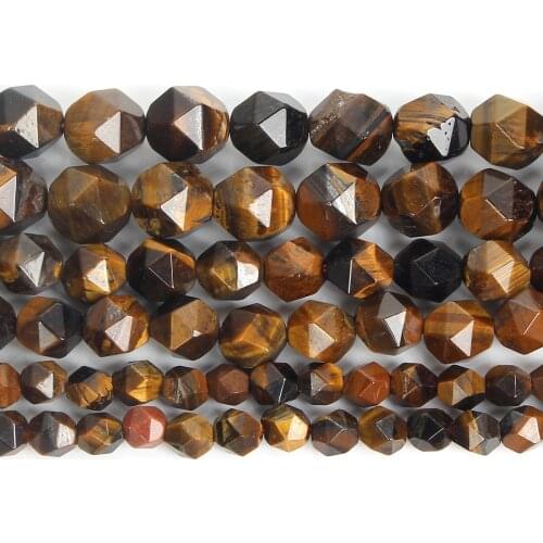 Big Faceted Yellow Tiger Eye Natural Stone Beads Round Beads For Jewelry Making DIY Bracelets Earrings Accessories 6/8/10MM