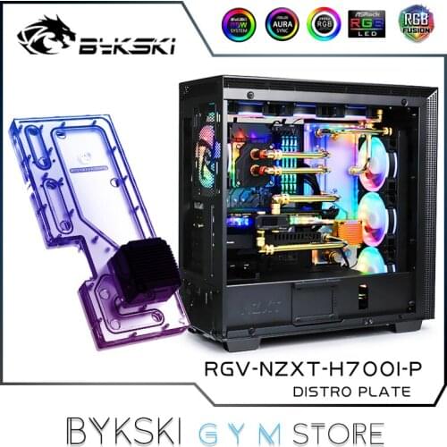 Bykski Distro Plate For NZXT H700I Case, 2X 360 Radiator Water Cooling Loop Solution, 12V/5V RGB SYNC, RGV-NZXT-H700I-P