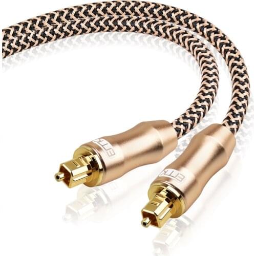 EMK Digital Optical Audio Cable Fiber Optical Toslink Cable SPDIF Audio Cable Male to Male Cord for Home Theater,Sound Bar,TV