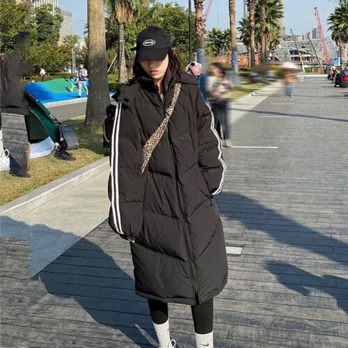 Long Winter Jacket Womens Solid Long Sleeve Hooded Ladies Thick Casual Parkas Pockets Zipper Korean Style Coats for Female 2021