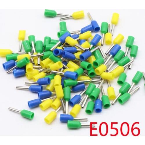 E0506 Tube insulating Insulated terminals 0.5MM2 Cable Wire Connector 100PCS/Pack Insulating Crimp Terminal Connector E