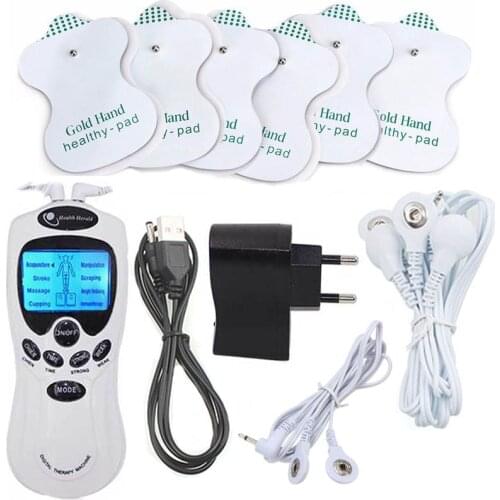 Electric massager pulse TENS Neck back foot body massager electrod health therapy massage machine Slimming Muscle Relax 2+4 pad