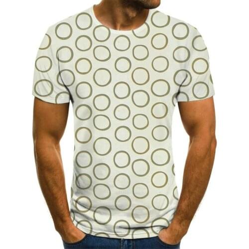 Fun 3D Polka Dot Mens T-shirt Summer Mens Fashion Tee Top Fashion Daily Casual Short Sleeve Long Sleeve Pure Color T-shirt