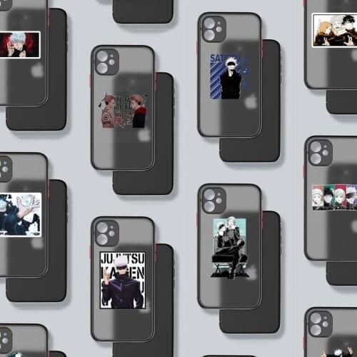 Hot Anime Jujutsu Kaisen Phone Case For iphone 12 11 8 7 plus mini x xs xr pro max matte transparent cover