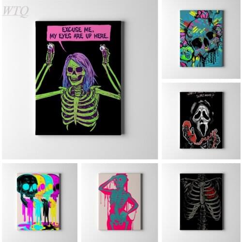 Skeleton Horror Bones Abstract Poster Anime Posters Wall Poster Canvas Painting Wall Decor Posters Wall Art Picture Home Decor