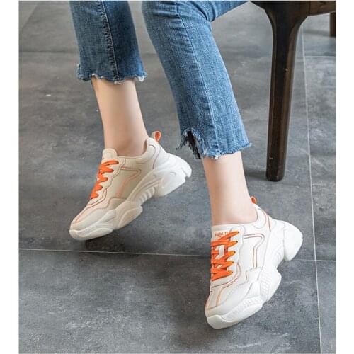 2020 Hotsale Flat Women Girl Orange Sneakers Shoes