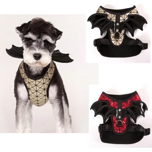 Fashion Pet Dog Harness Leash Training Walk Vest Small Medium Dogs Cat Bat Wings Harness With Leash Set Chihuahua Pet Products
