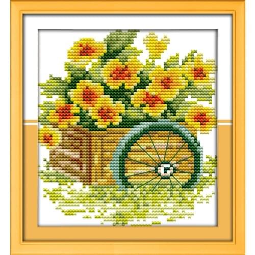 Bonsai flowers cross stitch kit cartoon 14ct 11ct count print canvas stitches embroidery DIY handmade needlework plus