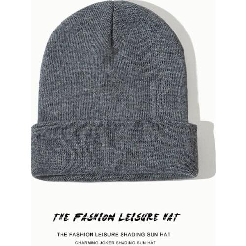 2021 New Autumn Winter Pure Color Keep Warm Knitted Hat Pink Orange Purple White Black Blue 25 Color Optional Fashion Baotou Cap