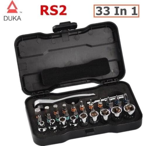 New DUKA ATuMan RS2 33 in 1 Multi-purpose Ratchet Wrench Screwdriver S2 Magnetic Bits Tools Set DIY Household Repair Tool