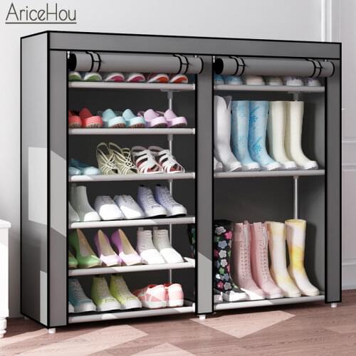Multi-layer Simple Shoe Cabinet Entryway Space-saving Shoe Organizer Nonwoven Fabric Dustproof Boots Rack Shoes Storage Holders