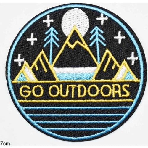 Outdoor Hiking Theme Iron On Embroidered Clothes Patches For Clothing Stickers Garment Wholesale