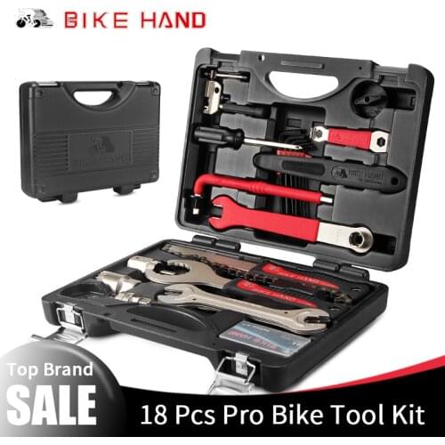 Pro Bicycle Repair Tools Box 18 In 1 Cycling Multitool Portable Set Hex Key Wrench Remover Crank Puller Cycling Tools
