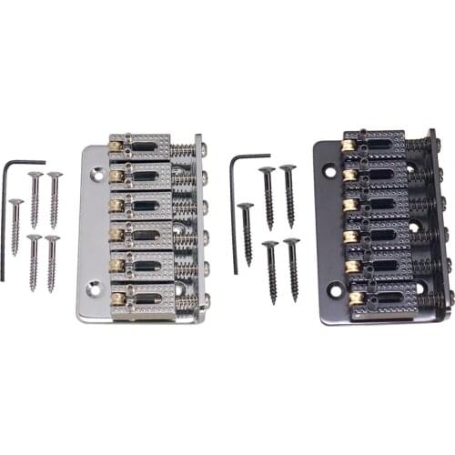 Zinc Alloy 6 String Roller Saddle Hardtail Bridge for Electric Guitar with Wrench Screws