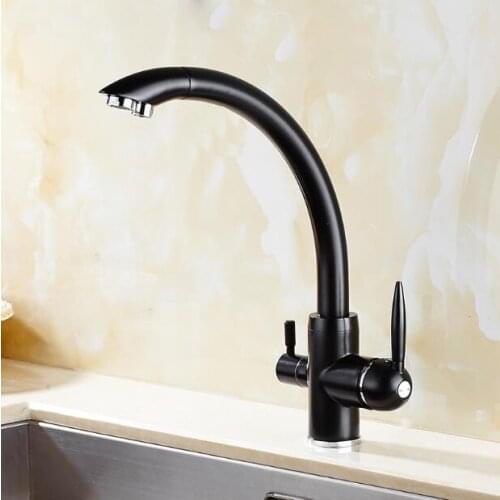 Solid Brass Chrome Finished Osmosis Reverse Tri Flow Water Filter Tap Three Ways Sink Mixer 3 Way Kitchen Faucet