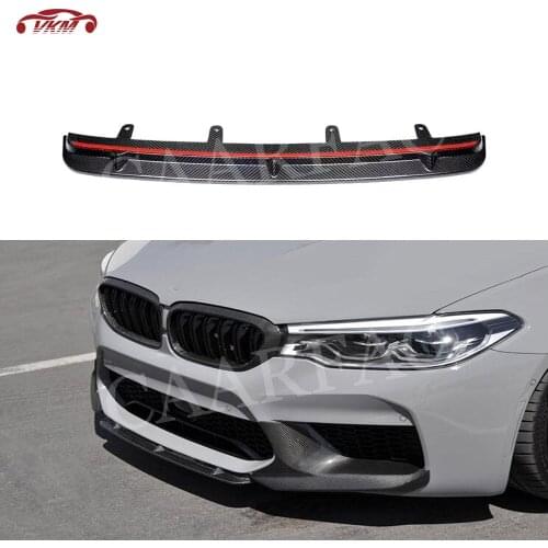 Dry Carbon Fiber Front Bumper Lip Spoiler For BMW 5 Series F90 M5 2018 2019 AC Style Head Middle Lip Chin Guard Car Styling
