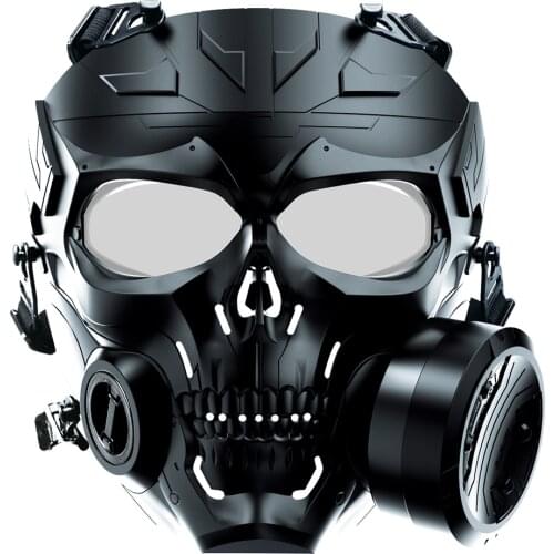 Tactical Paintball Mask Biochemical Machinery Single Fan Anti-Fog PC Lens Mask Hunting Rifle BB Gun Shooting Airsoft Accessories