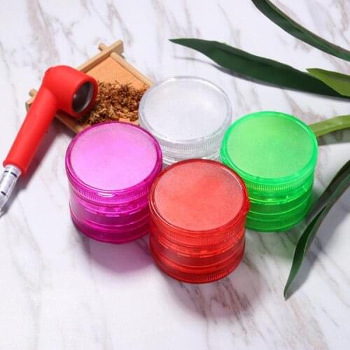 3 Layer Hand dry Herb Smoke Grinders fit Weed Cigar Mini Plastic Tobacco Grinder for Smoking Accessories Random Color