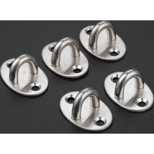 5Pcs Stainless Steel U-shaped Ceiling Mount Cabin Door Eye Latch Hook Base