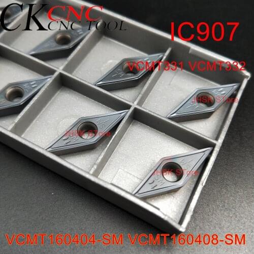 VCMT160404-SM IC907 VCMT160408-SM IC907 Carbide Turning Insert Internal Turning Knife Blade VCMT CNC Lathe Metal Cutter Tools