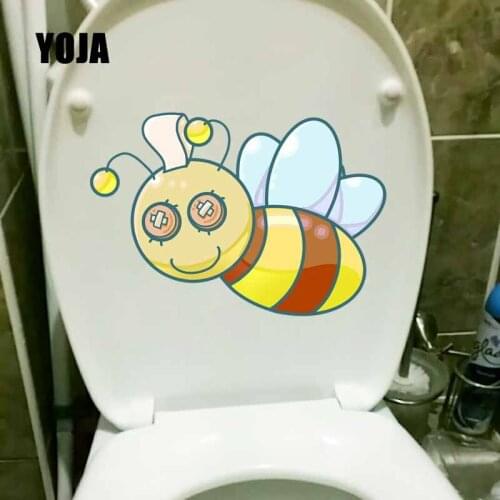YOJA 22.4X15.4CM Modern Art Living Room Home Decor Wall Sticker Toilet Decal Cartoon Bee T5-0858