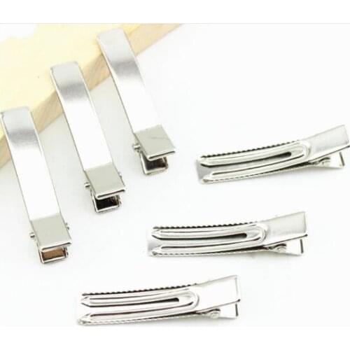 100pcs/lot 35mm 45mm 50mm Double Prong Metal Hair Alligator Clips Barrette Crocodile Clip for Bow Hairpin DIY Hair Accessories