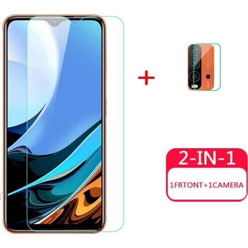 2in1 camera lens protective glass tempered glass for xiaomi redmi 9t 9 t t9 6.53" for readmi9t full cover screen protector film