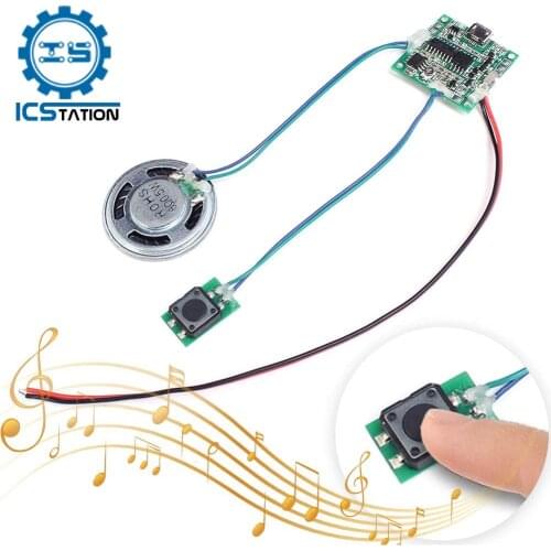 Sound Recorder Module Voice MP3 WAV Music Player with Loudspeaker Button Control 8M RAM Capacity DIY Music Box for Greeting Card