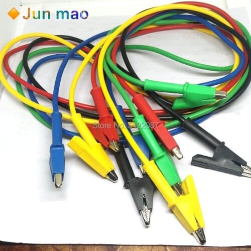 1PCS Alligator Clips Elektrische DIY Meetsnoeren Alligator 1M Dubbele eindigde Crocodile Clip Test Jumper Draad