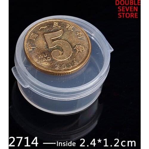 100 pcs Inside 2.4 cm*1.2 cm Mini Round PP Plastic Box Transparent portable Sample packaging Ointment Soap case