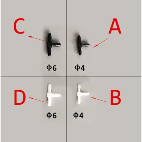 20pcs T-type Ink Tube Quick Connector UV Photo Machine T-type Three-way Joint Inkjet Printer Ink Tube Quick Connector
