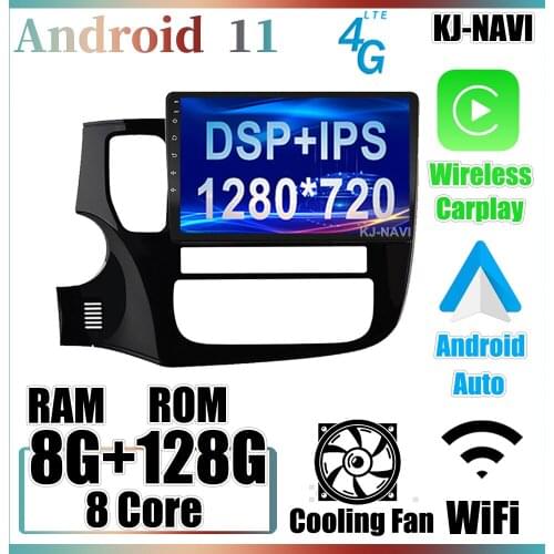 4G Lte IPS DSP Android 11.0 Car Player For Mitsubishi Outlander 3 GF0W GG0W 2012 - 2018 Video Stereo Bluetooth GPS Navigation BT